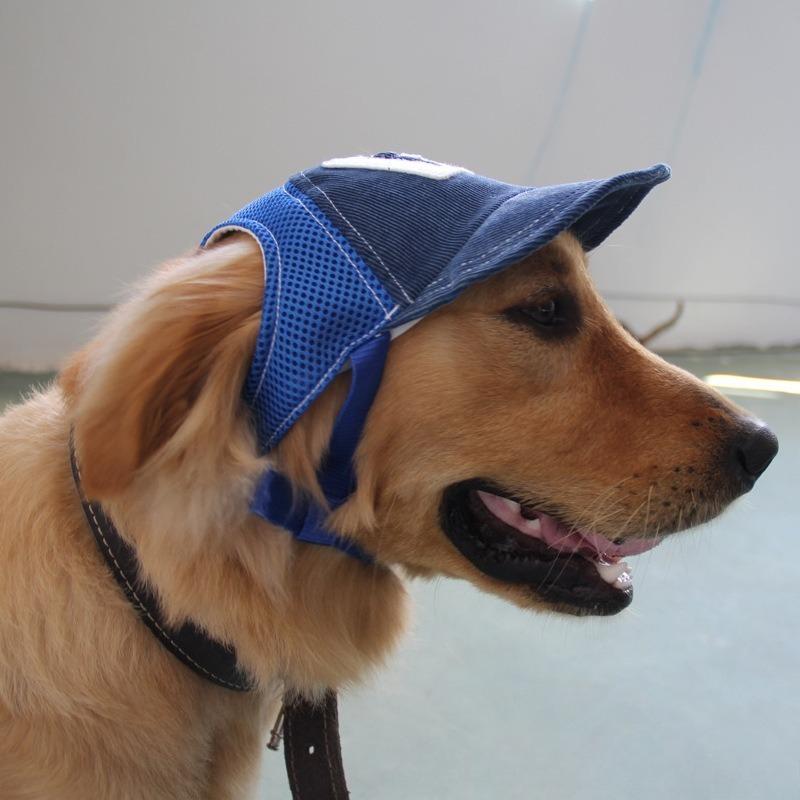 Fashion G-shaped Corduroy Dog Sun Hat Breathable Baseball Hat for Pet Outdoor Travel Use