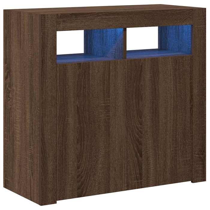 Buffet - MAISON EXCLUSIVE - 80 x 35 x 75 cm - Chêne marron - LED RVB - Bois d'ingénierie résistant à l'humidité