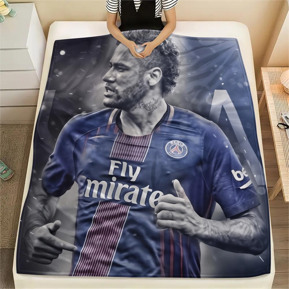 Football Player Neymar,pattern Flannel Blanket, High Quality Comfortable for All Seasons, Home Decor, Warmth and Comfort, Perfect for Gifts.