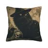 Halloween Black Cats Square Pillow Case Witchy Kitty Cushion Cover Awesome Zipper Decor Pillowcase for Home 40x40cm