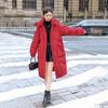 Damen Winter Herbst Kapuzenjacke Weiße Entendaunenjacke Mantel Locker Lang Einfarbig Große Tasche Abnehmbarer Hut Daunenmantel