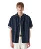 Sekeonmonollogeu Roll-Up Button Hooded Check Half Shirt [Navy]_Sesh013Navy