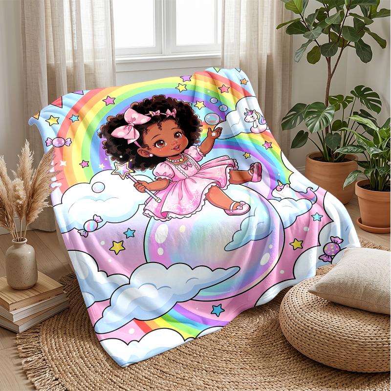 Fantasy Mermaid with Unicorn Theme blanket Lightweight Warm Flannel Blanket Decorative Throw Blanket for Home Decoration