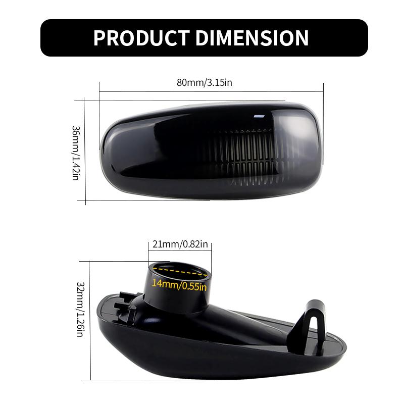 2Pcs For Mercedes-Benz Vito W638 1996-1999 2000 2001 2002 2003 Side Marker Light Cover Housing Shell No bulb Car Accessories
