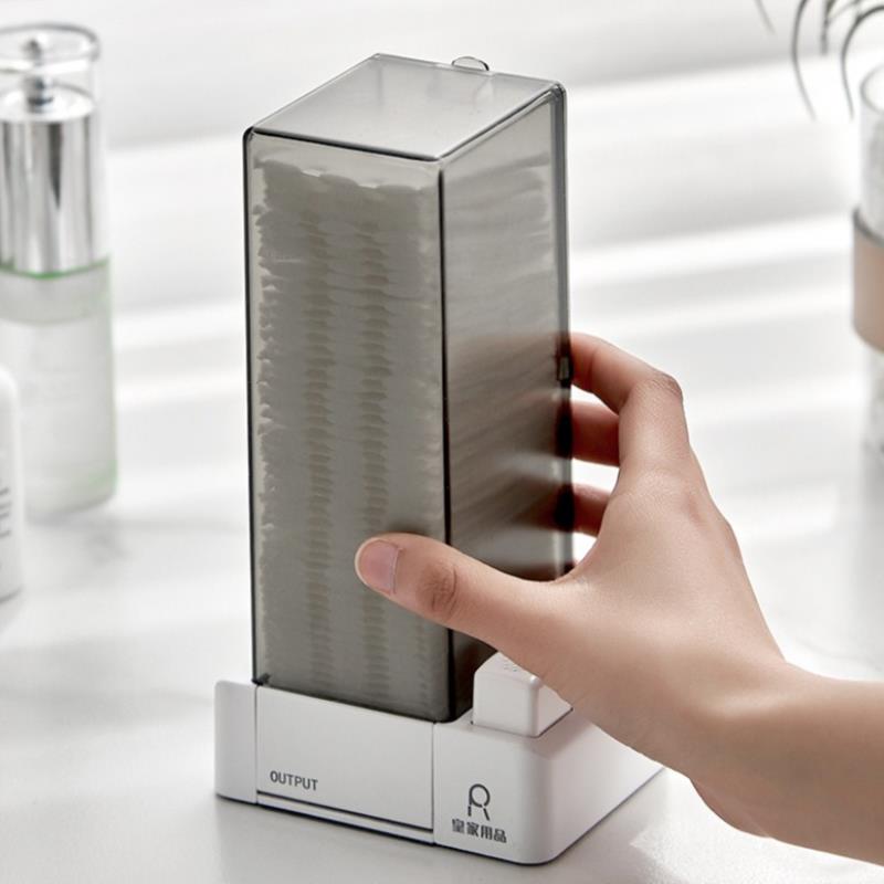 Automatic Cosmetic Cotton Box Press Type Dustproof Makeup Remover Storage Box