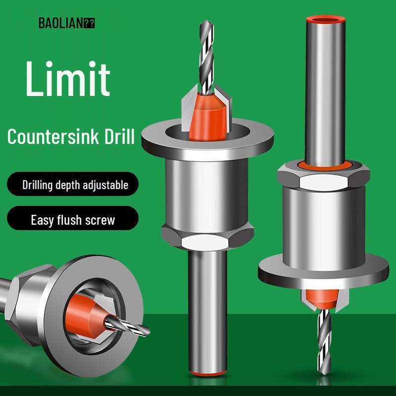 Countersink Drill Bit Depth Stop for Woodworking and Screw Holes