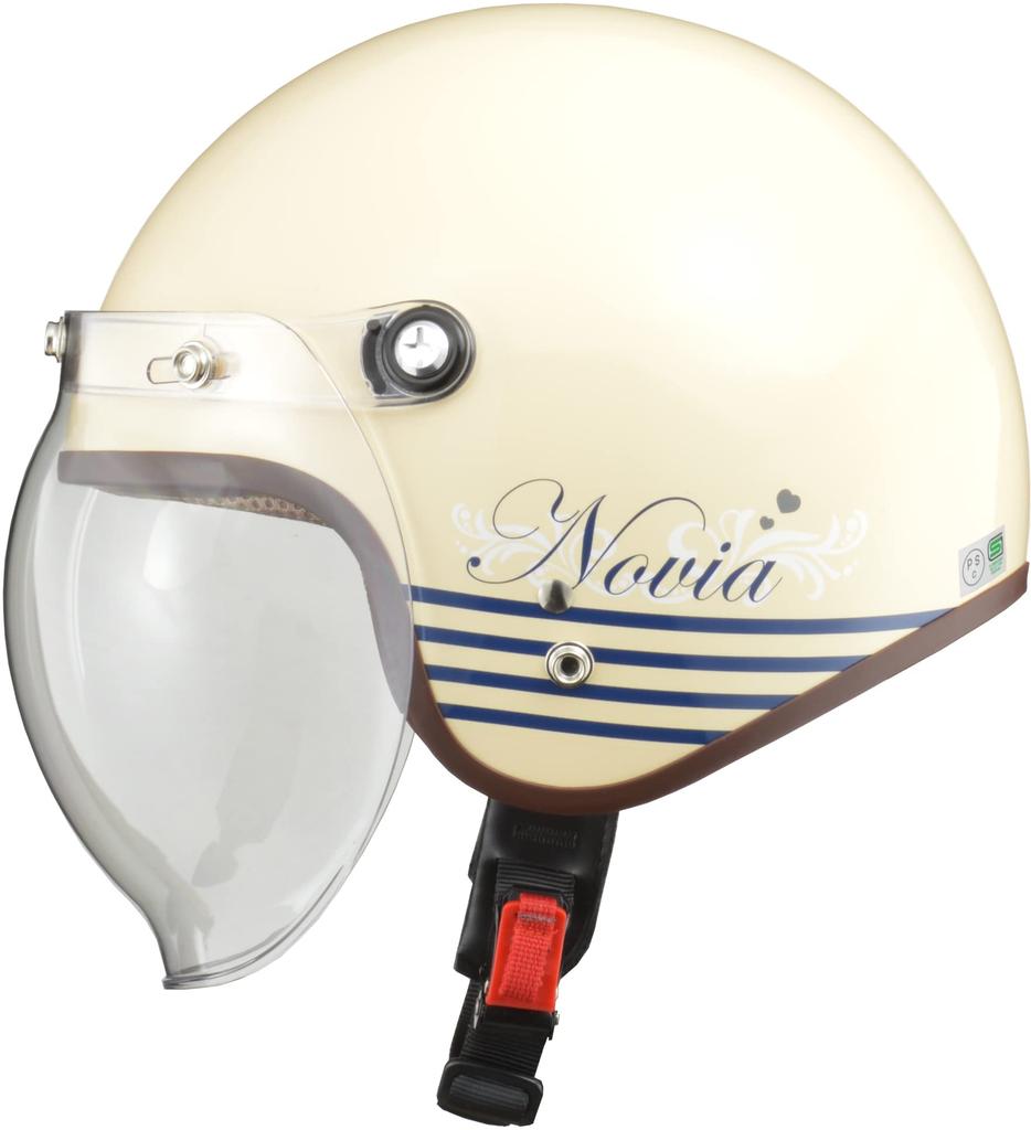 LEAD Motorcycle Jet Helmet NOVIA Letter Ivory Ladies Free than NOVIA (Less 55-57cm)