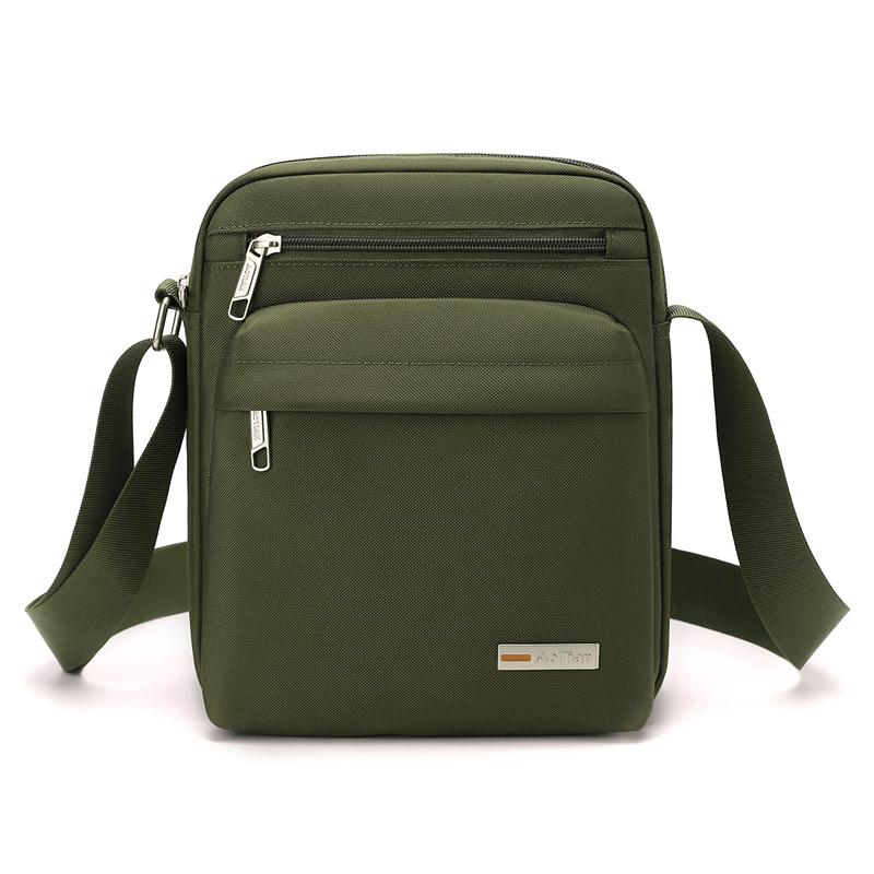 Borsa a tracolla in nylon multi-tasche con tracolla regolabile, borsa a spalla casual resistente per uomo, per viaggi quotidiani