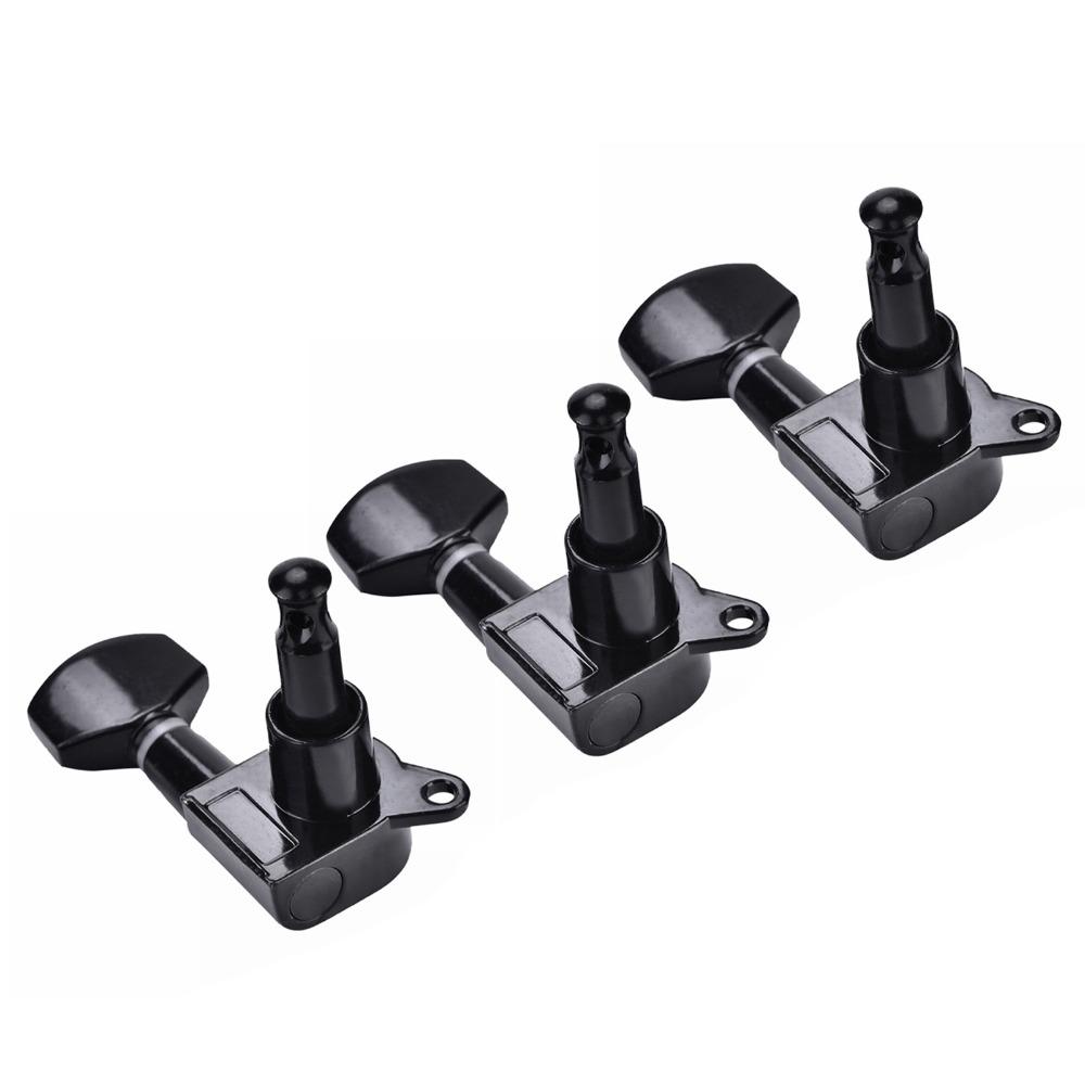 6 Pieces Black Machine Heads 3L3R Configuration Guitar Tuning Keys String Tuning Pegs For Guitar