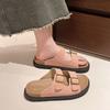 Muffin Thick-soled Birken One-word Drag Stepping On Shit 2025 Summer New Cool Slippers Women's Outer Wear with Skirt Beach Shoes