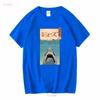 Shark Ukiyo E T Shirt Vintage Washed Casual Fashion Versatile Top For Everyday Wear Comfortable Stylish Homme Soft