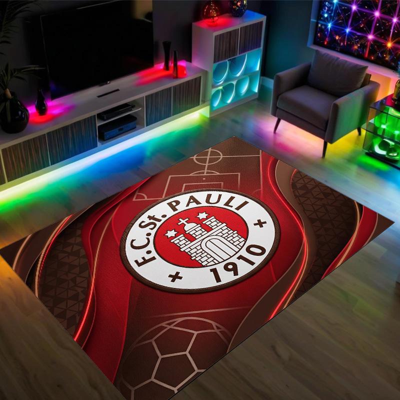 Fulham Football Design Crystal Velvet Carpet Cozy Non?Slip Printed Rug For Bedroom Living Room Entrance