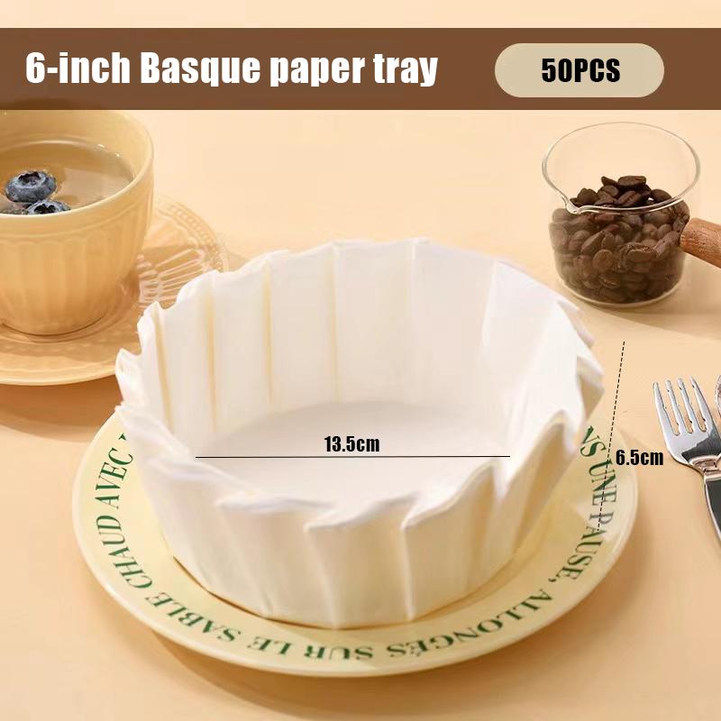 50Pcs Foldless Cupcake Liners 4 6 8-inch Baking Cups Oilproof Paper Wrap for Wedding Party Muffin Cake Mold