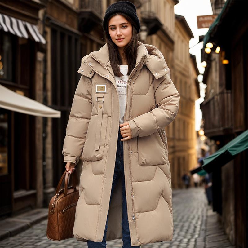 Women's Long Korean Style Loose Winter New Cotton Jacket Thickened Warm Cotton Jacket Casual Thick Coat