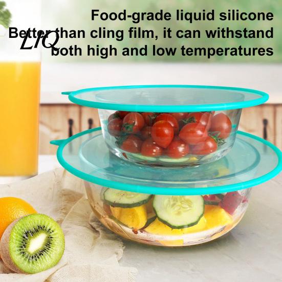 Silicone Seals Bowl Cover, Reusable Multi-Size Food Storage Lids Set, Dishwasher Durable Safe Eco-Friendly Fresh for Bowls Cups Mugs Jars Vegetable