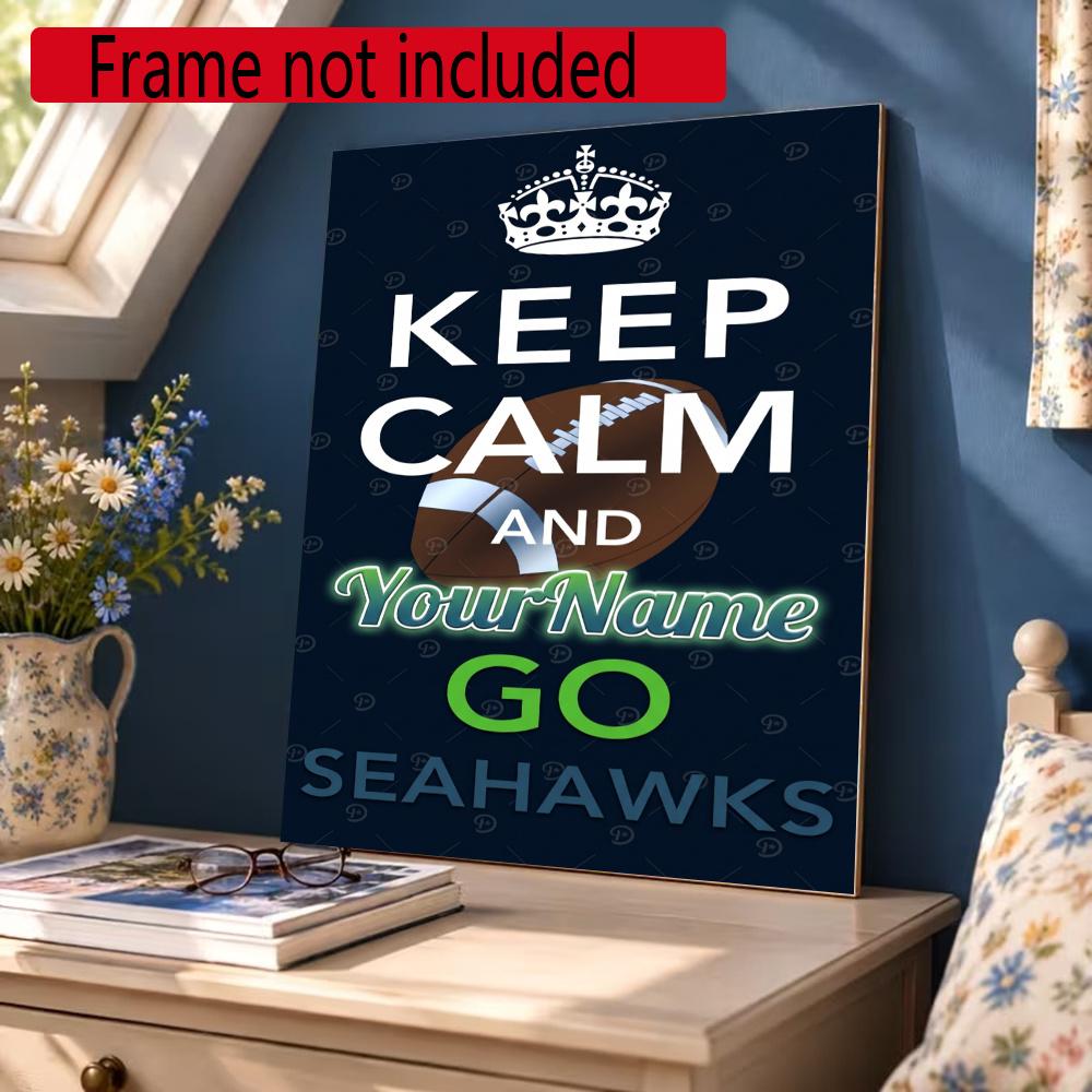 Seattle Seahawks Customize Your Name Diamond Painting Round Diamond Rhinestones Mosaic Diamond Embroidery Wall Paintings Rhinestones Gift Frameless