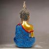 Meditating Sitting Buddha Idol Statue with Tealight Candle Holder Resin
