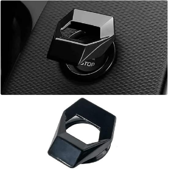 Engine Start/Stop Button Cover, Carbon Fiber Zinc Alloy Car Power Control Trim, Push To Start Button Key Ignition Protective Cover, Universal For