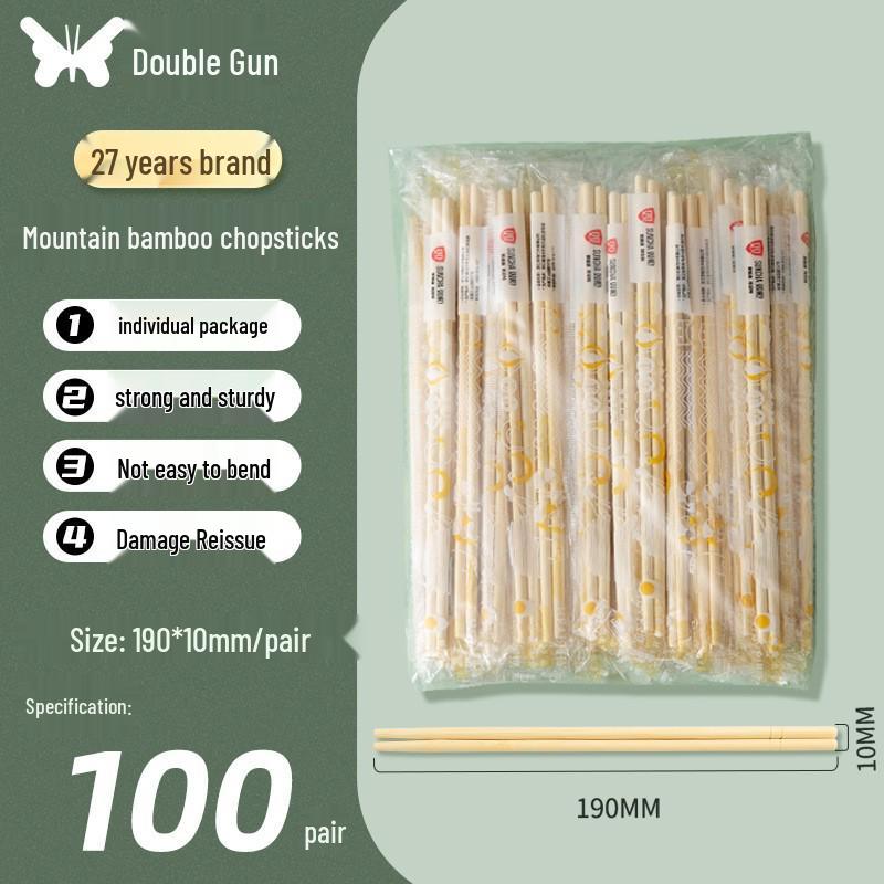 

Одноразові палички для їжі з подвійним пістолетом - індивідуально упаковані для зручного, санітарного використання в домогосподарствах і службах виносу.