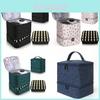 Pu Makeup Bag With Double Layer Nail Polish Organizer For Travel And Storage