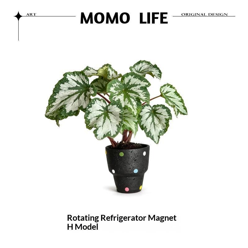 New Rotatable Mini Artificial Plant Fridge Magnets Realistic Leaf Design For Home Kitchen Office Decor