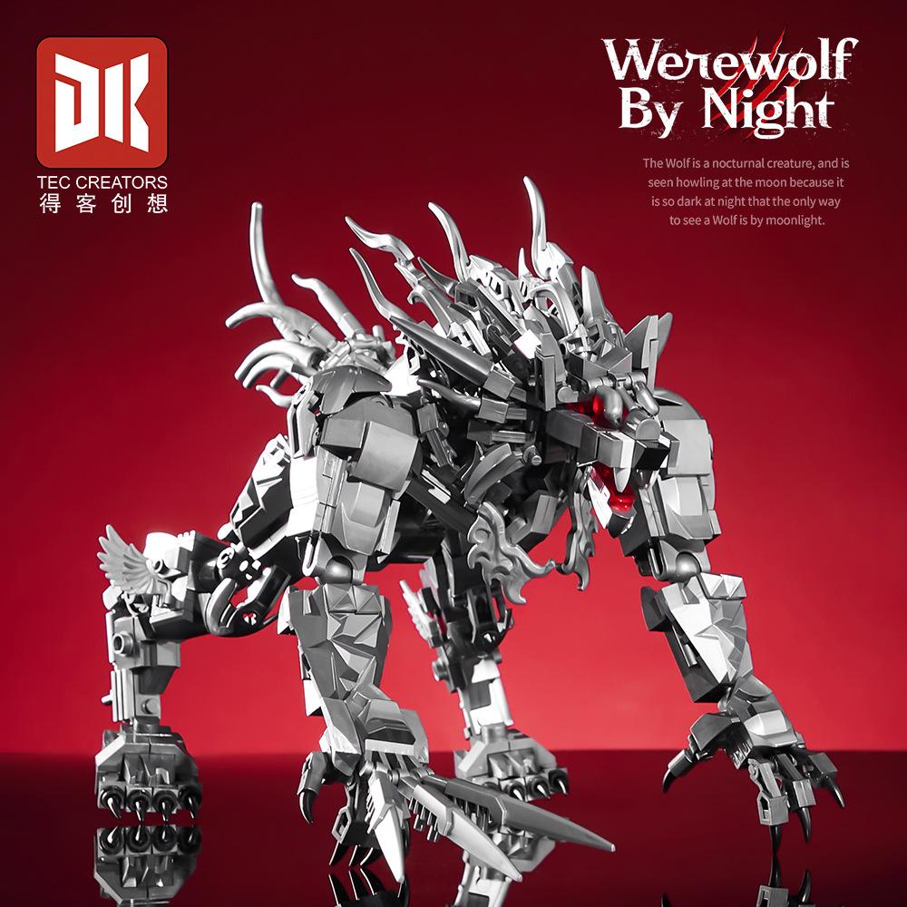 Movie Wolf Building Block Figure Werewolf By Night Articular Mobility Mech Model Assembled Bricks Toy For Kids Santa Gift