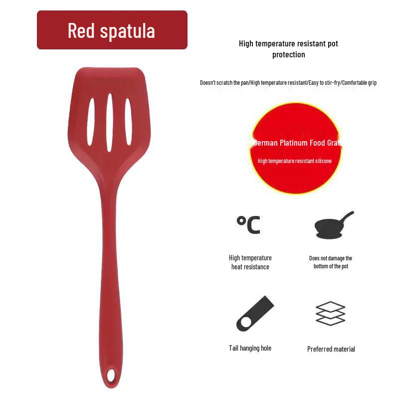 Heat-Resistant Silicone Spatula and Soup Ladle Set – Non-Stick, Food-Grade, Anti-Scald Kitchen Utensils