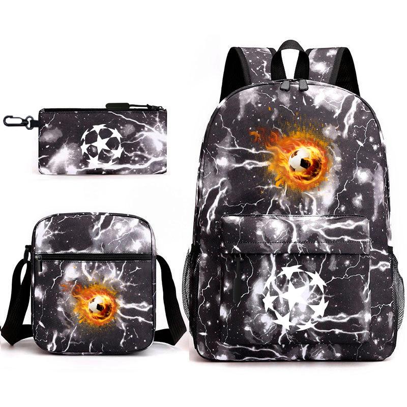 

Новый футбольный студенческий рюкзак модный школьный рюкзак из трех частей большой вместимости для учеников начальной школы 17 inch backpack