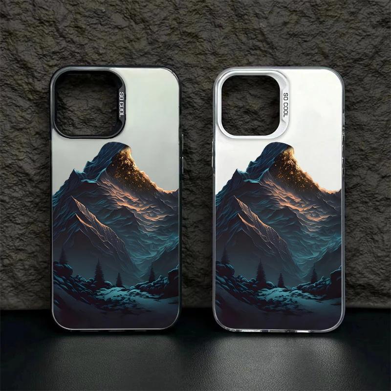 Design horské krajiny Pouzdro na telefon pro Samsung Galaxy A06 A16 A55 A35 A15 A56 A36 S25 S24 Ultra S23 FE S22 Plus Matný kryt