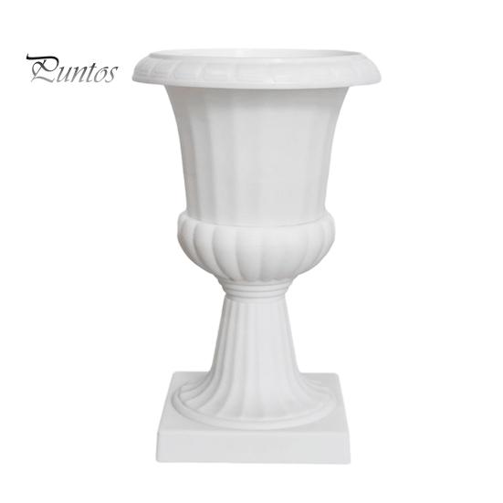 Outdoor Flower Planter Urn Planter, Plastic Plant Pot White Small Faux Flowerpot Urn, Elegant Retro for Indoor Table Decor Sturdy Lightweight