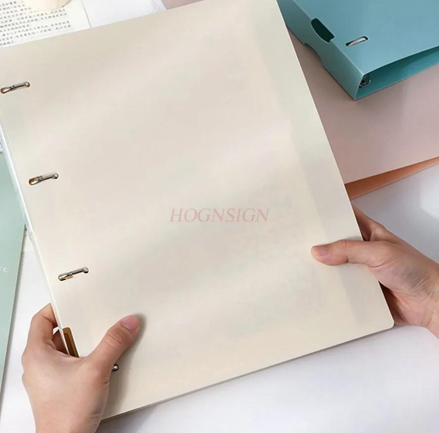 A4 Folder, Four Hole Punched Binder, Test Paper Storage Tool,detachable Shell, Transparent Information Booklet