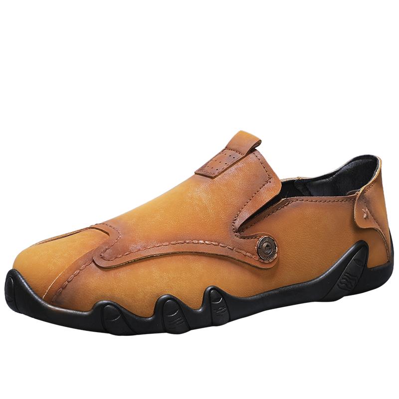 Fashion Men Low Cut Leather Sneaker Soft Soled Loafers Anti Slip Flat Bottom Casual Shoes Large Size Zapatillas Para Hombre 2025