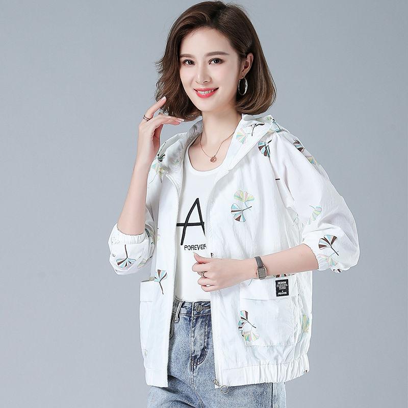 Summer Long-sleeve Sun Protection Print Coat with Breathable