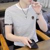 Men's Striped Ice Silk Polo Shirt - Casual Summer Short Sleeve