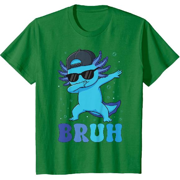 Bruh Dabbing Axolotl Funny Mens Kids Boys Teens Axolotls T-Shirt