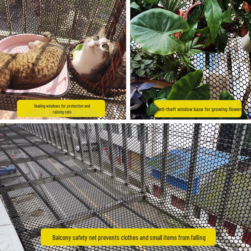 Lolo Black Cat Safety Net: Durable Mesh for Window and Balcony Protection
