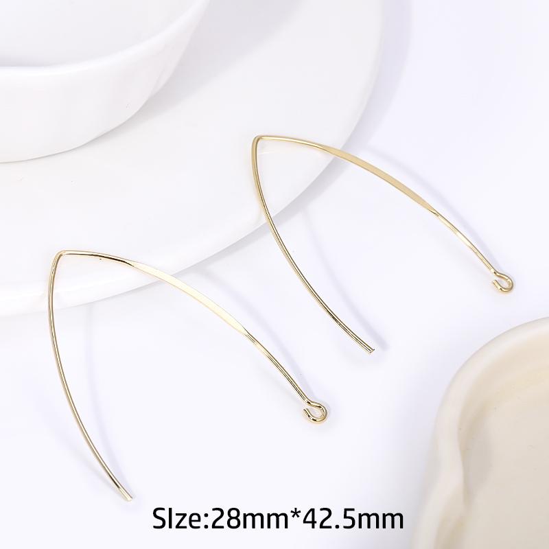 

14K Gold Plated V Shape Earring Hooks Big Ear Hook Earwire For Earrings Jewelry Making 10 Pieces