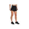 Under Armour Solid Color Logo Elastic Straight Fitness Shorts Women Shorts Black 1362681-001