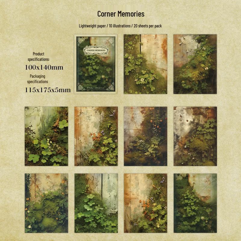 Retro Ins Style Journal: Green Field Past Series Decorative Paper