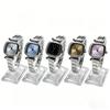 Ins Rounded Square Trend Retro Square Dial Quartz Watch For Men Women Stainless Steel Link Band Simple Daily StudentFashionWrist