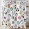 Funny Cute Puppy Animal Pattern Shower Curtain 180x 180cm, Kids Bathroom Decorative Shower Curtain Waterproof