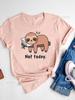 Lazy Animal Trend 90s Women T Shirt Kawaii Avocado Short Sleeve Print Men Tee Harajuku Casual