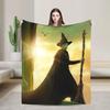 Elphaba Wicked Flannel Throw Blanket Wizard Movie Blanket for Bed Office Lightweight Thin Quilt