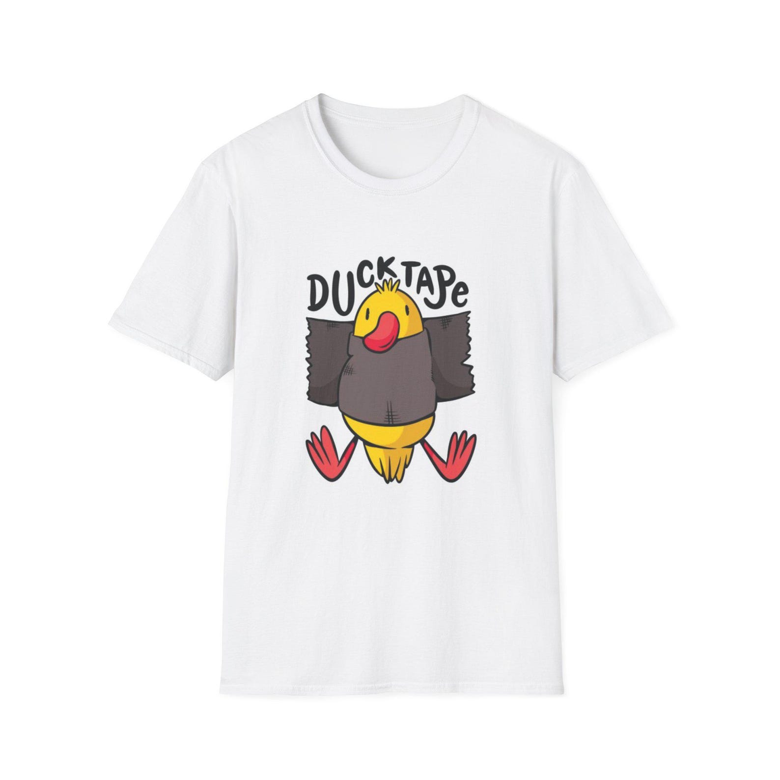 Funny Duck Tape Duck T-Shirt Trending | Quirky Animal Illustration Tee S