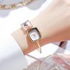 New High-End Pearl Women's Watch, Korean Style Unique Fashion Student Quartz Wristwatch, Bracelet Watch for Ladies