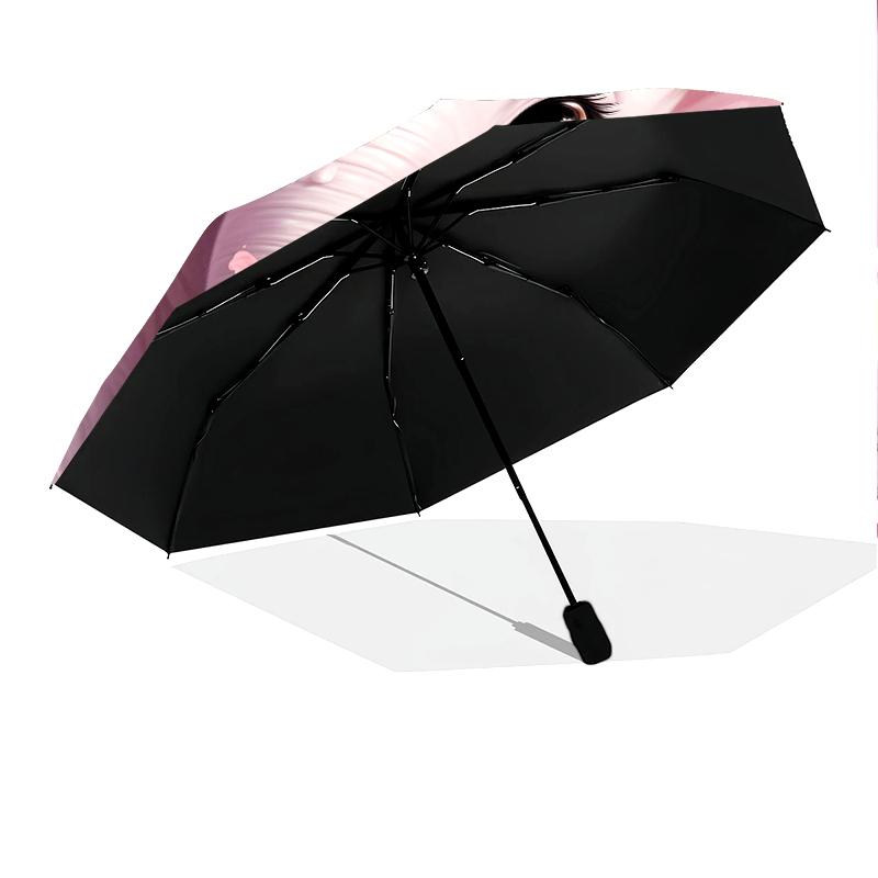 1 PC Automatic Folding Umbrella - Cute Cartoon Elephant Pattern, Portable & Foldable Design with 8 Ribs, Christmas Birthday Gifts