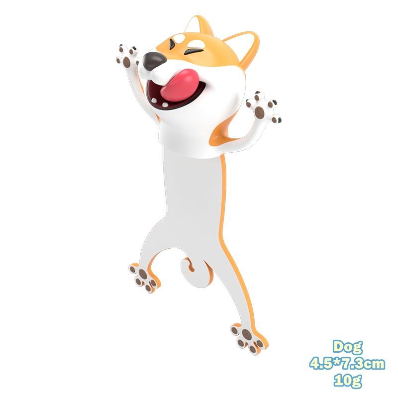 1 Stück kreatives 3D-Stereo-Lesezeichen zum Lesen von Büchern, Cartoon-Tier-Marker, niedlicher Panda, Hundehai, Seite halten