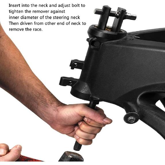 Steering Neck Bearing Race Remover,Motorcycle Steering Neck Bearing Race Removing Tool Universal for 1‑1/8in to 2‑5/8in ID Races