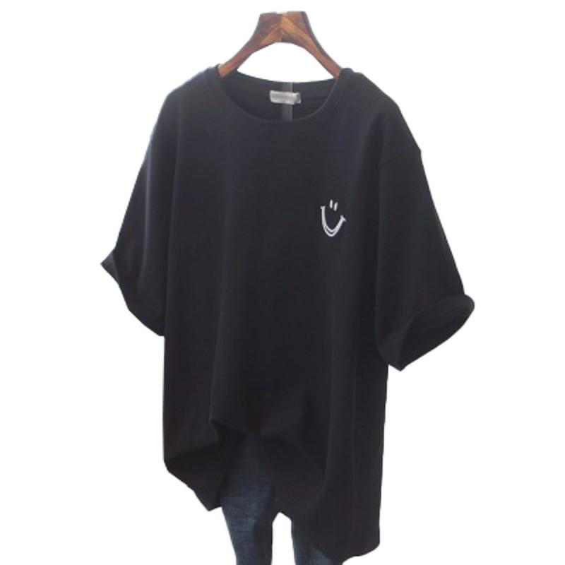 T Shirt Women Summer Loose Fit Cotton Blend Short Sleeve Casual Top For Students