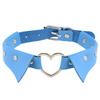 Heart Shirt Collar Faux Leather Choker, Punk Style Collar Necklace Clavicle Chain for Women